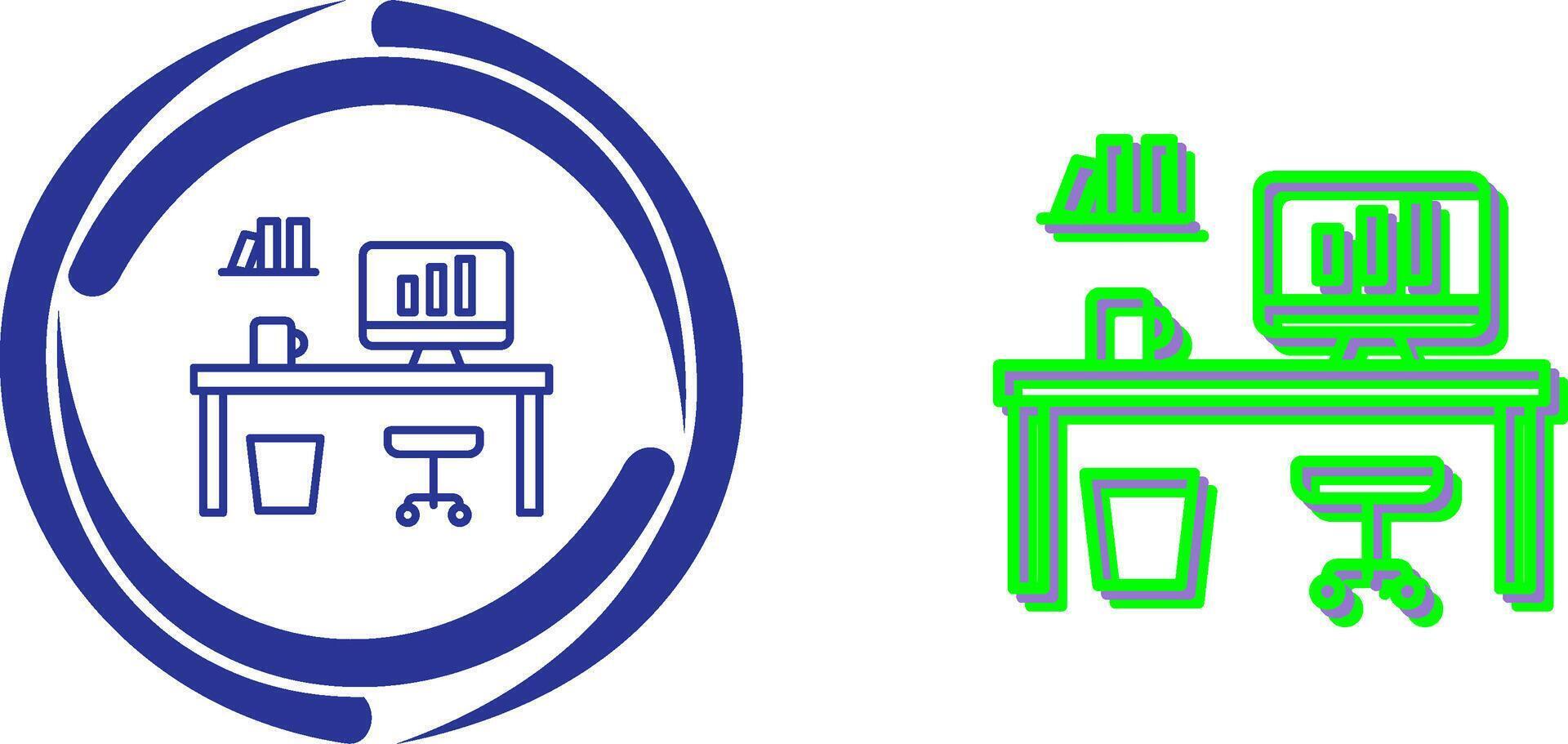 Office Desk Icon Design vector