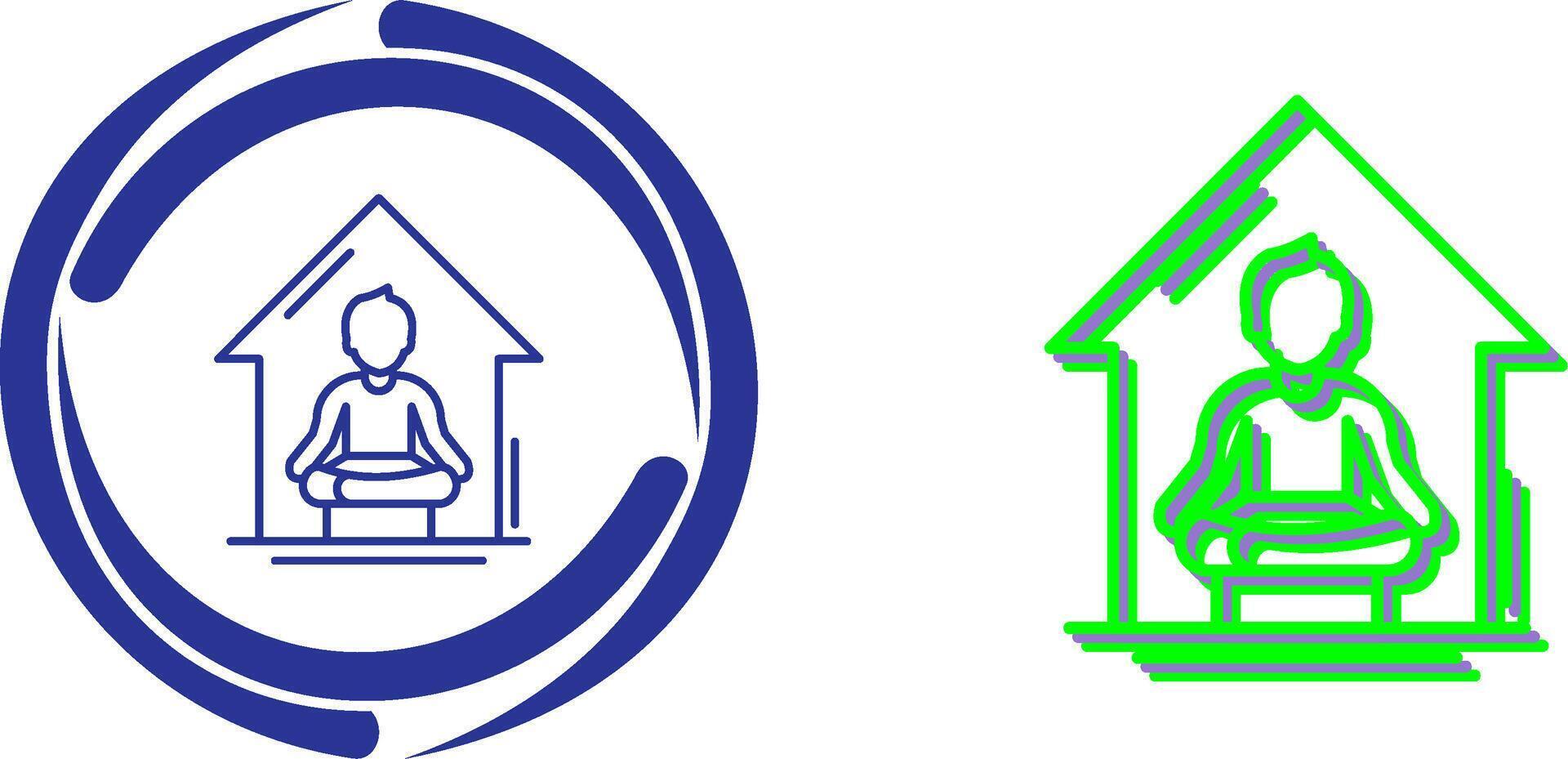 Yoga At home Icon Design vector