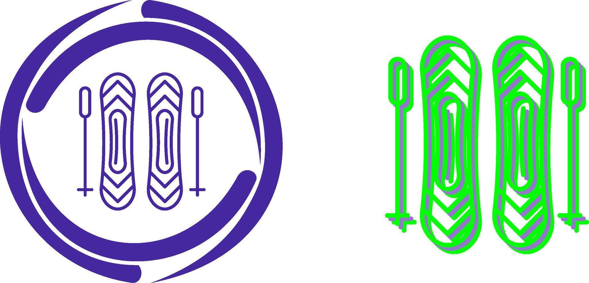 Ski Sticks Icon Design vector