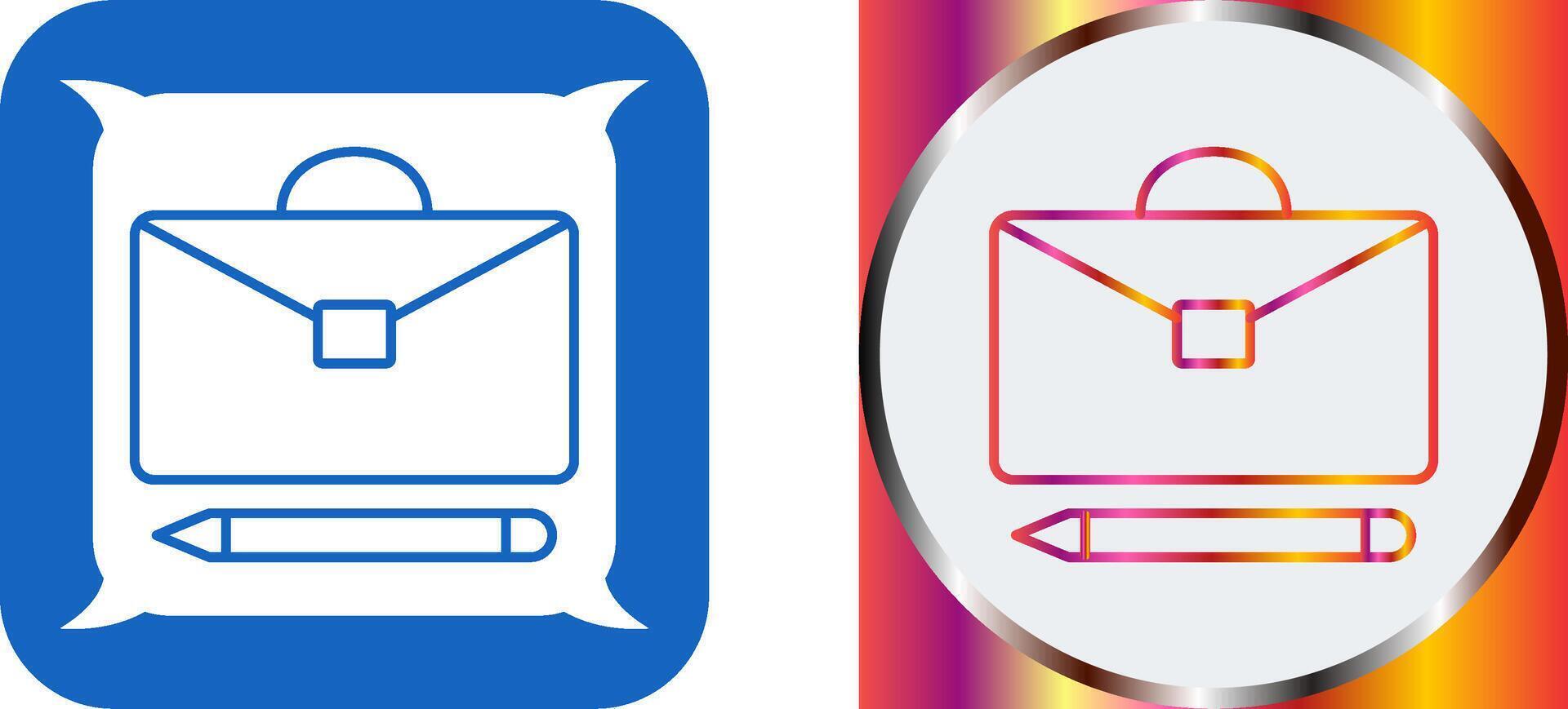 Briefcase and Pen Icon Design vector