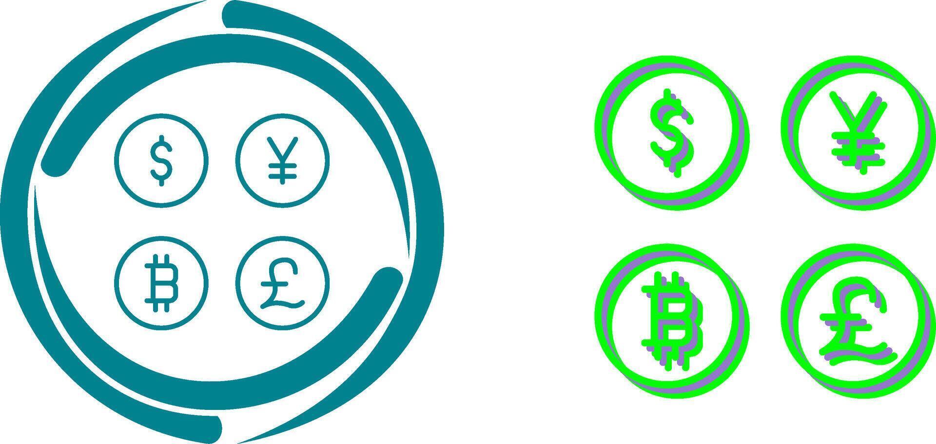Currency Symbols Icon Design vector