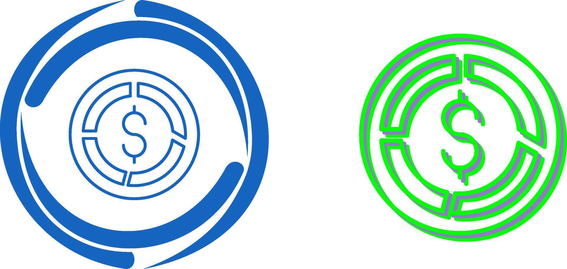 Pie Chart Icon Design vector