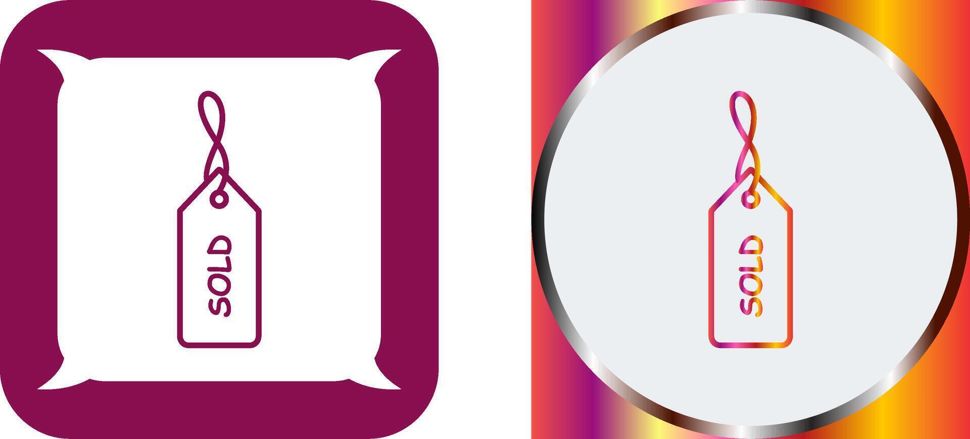Unique Sold Tag Icon Design vector