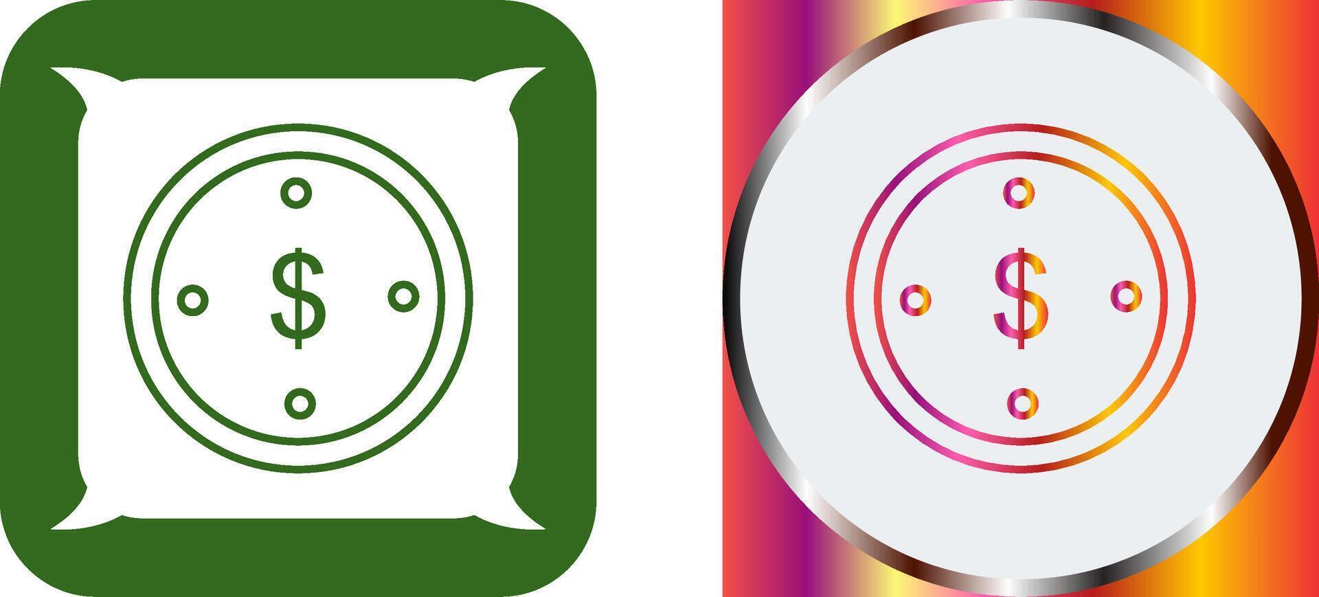 Dollar Coin Icon Design vector