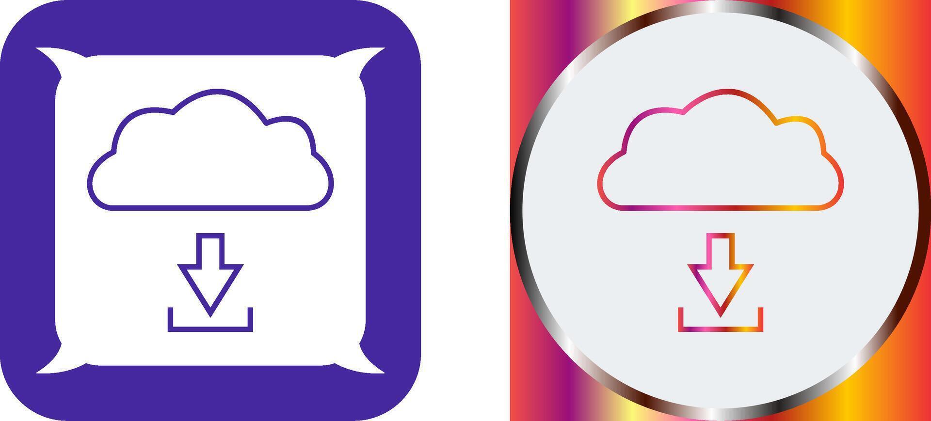 Unique Download from Cloud Icon Design vector
