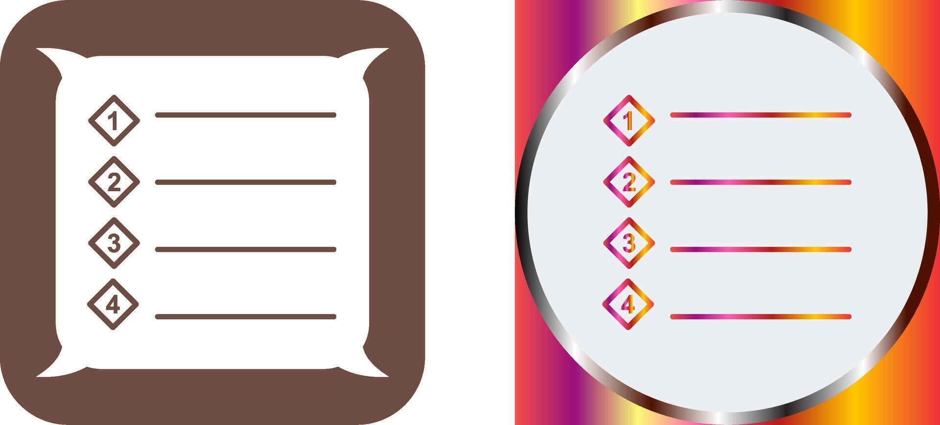 Unique Numbered list Icon Design vector
