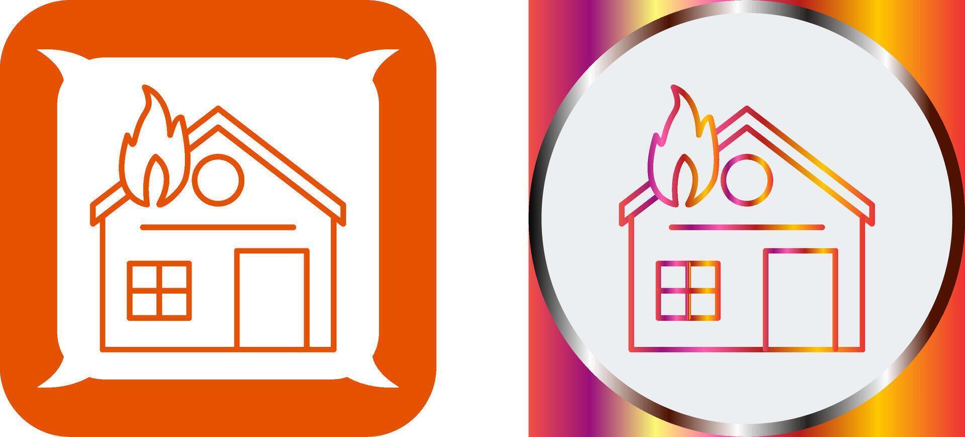 Unique House on Fire Icon Design vector