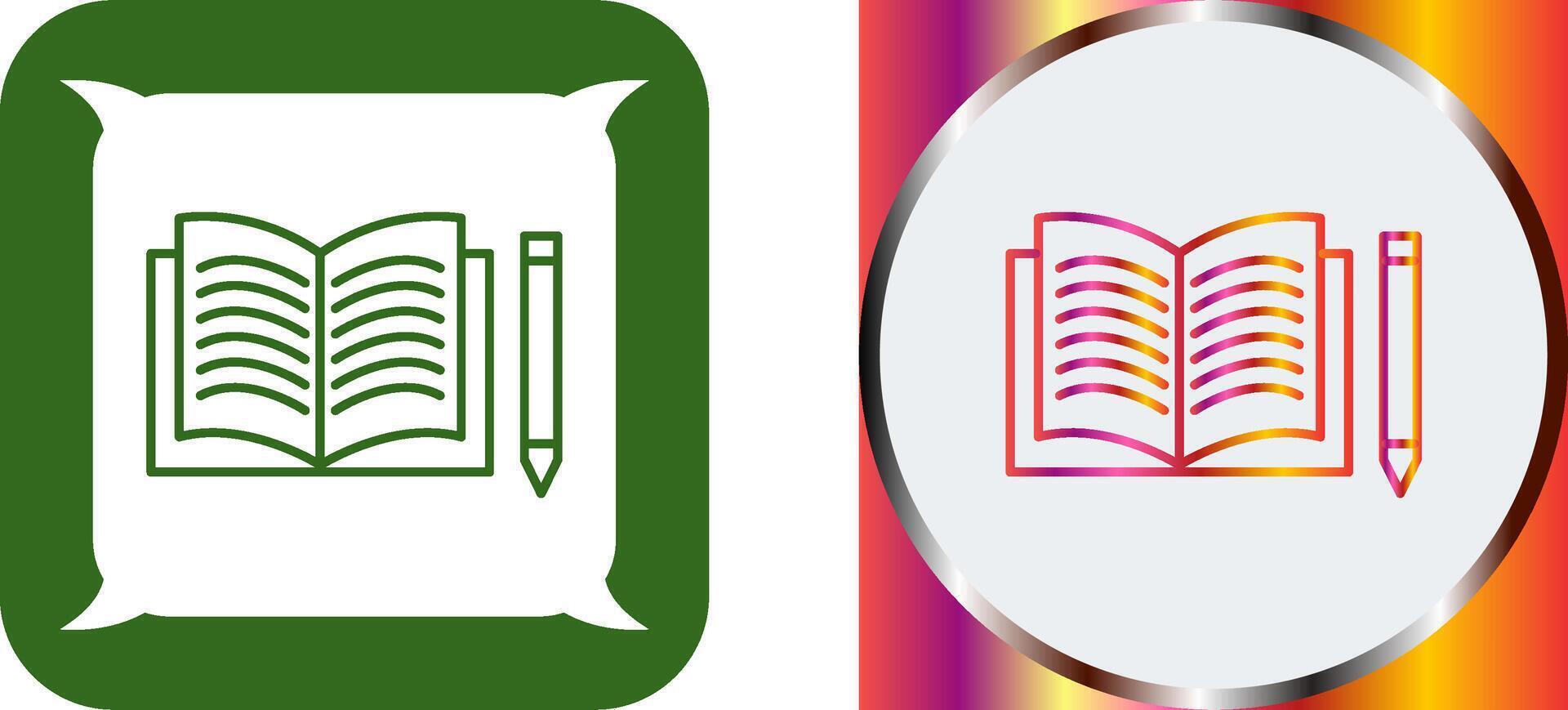 Unique Pencil and Book Icon Design vector