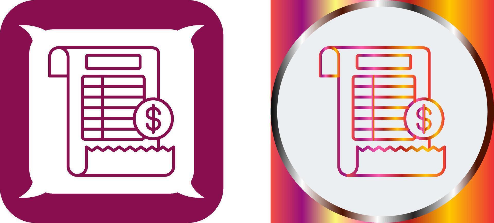 Bill Icon Design vector