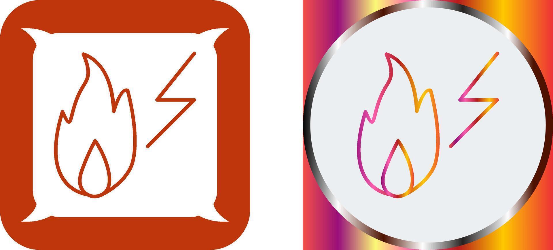Unique Electricity Fire Icon Design vector