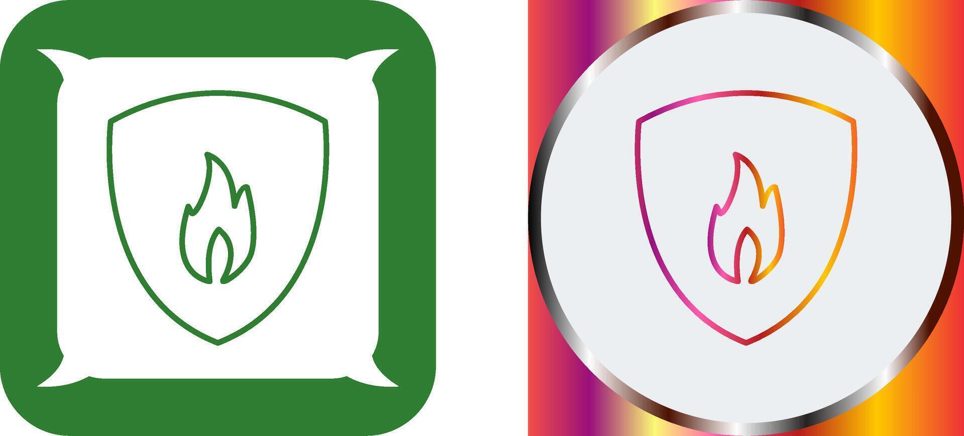 Unique Fire Shield Icon Design vector