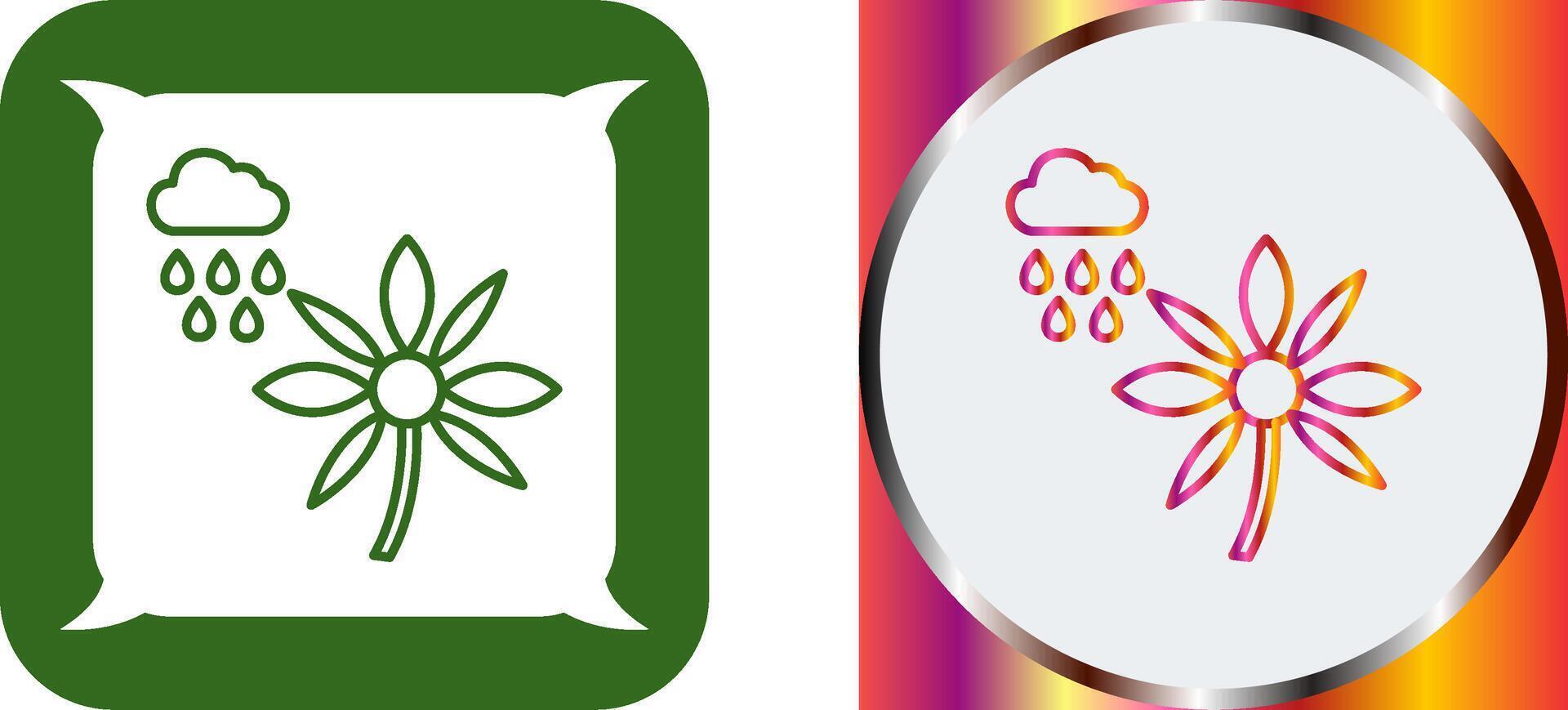 Flower with rain Icon Design vector
