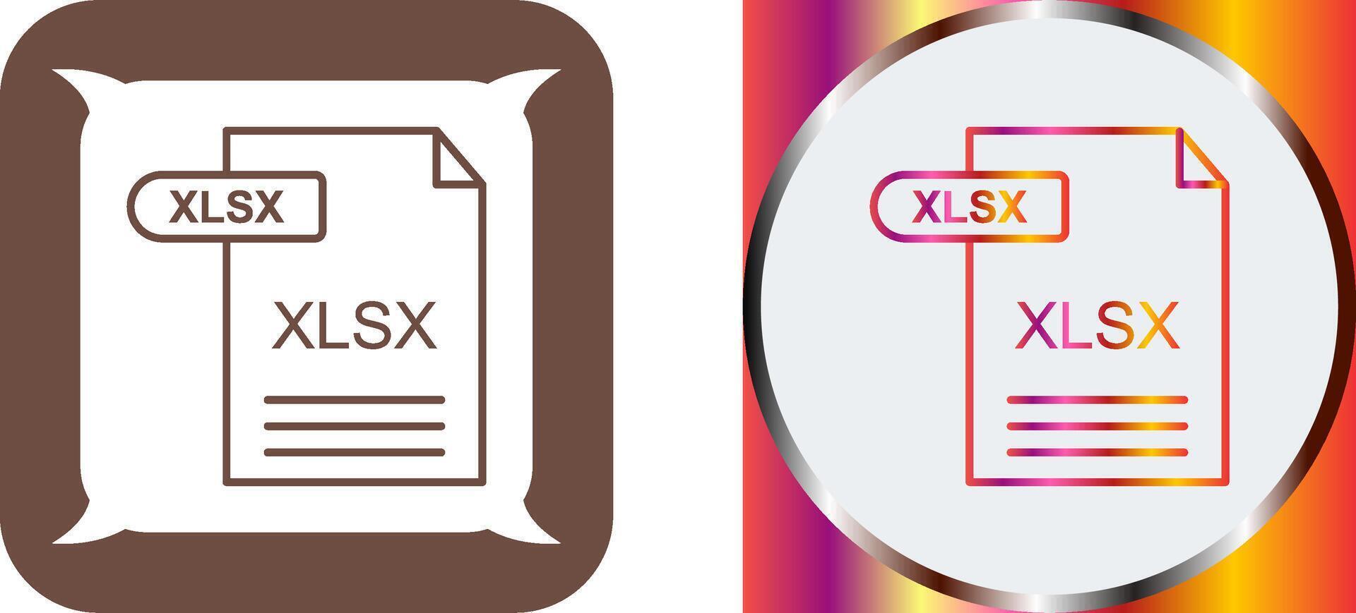 XLSX Icon Design vector