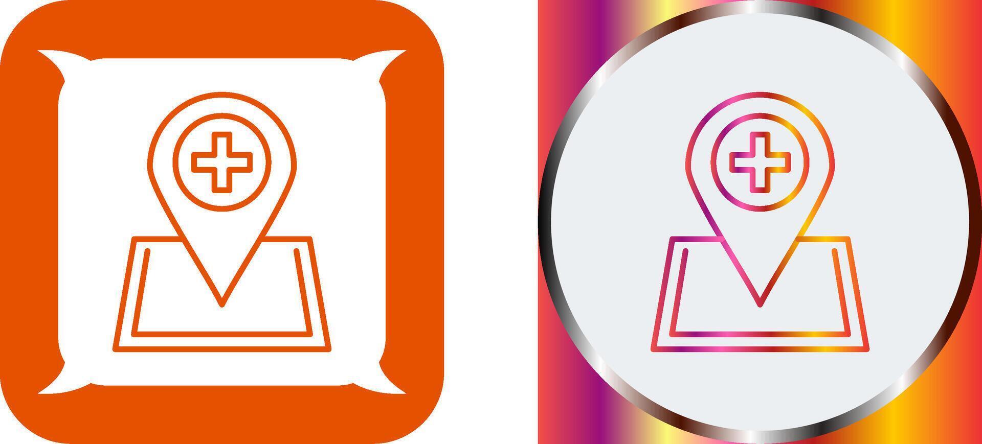 Location hospital Icon Design vector
