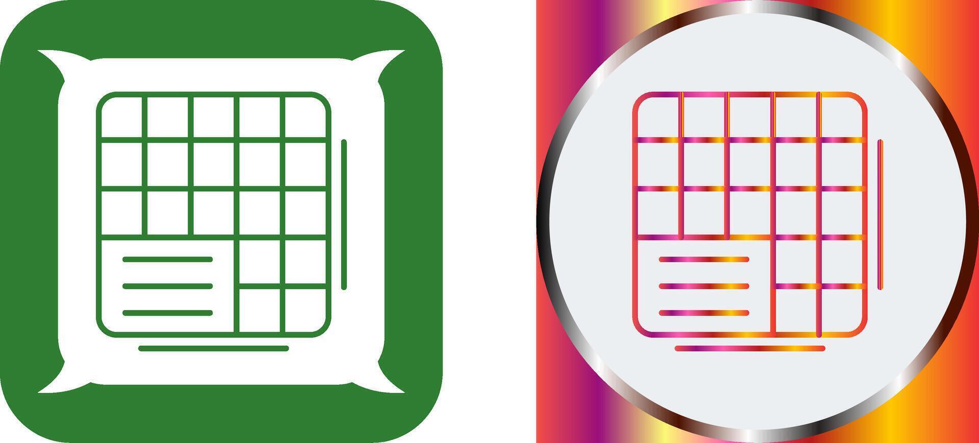 Table Data Icon Design vector