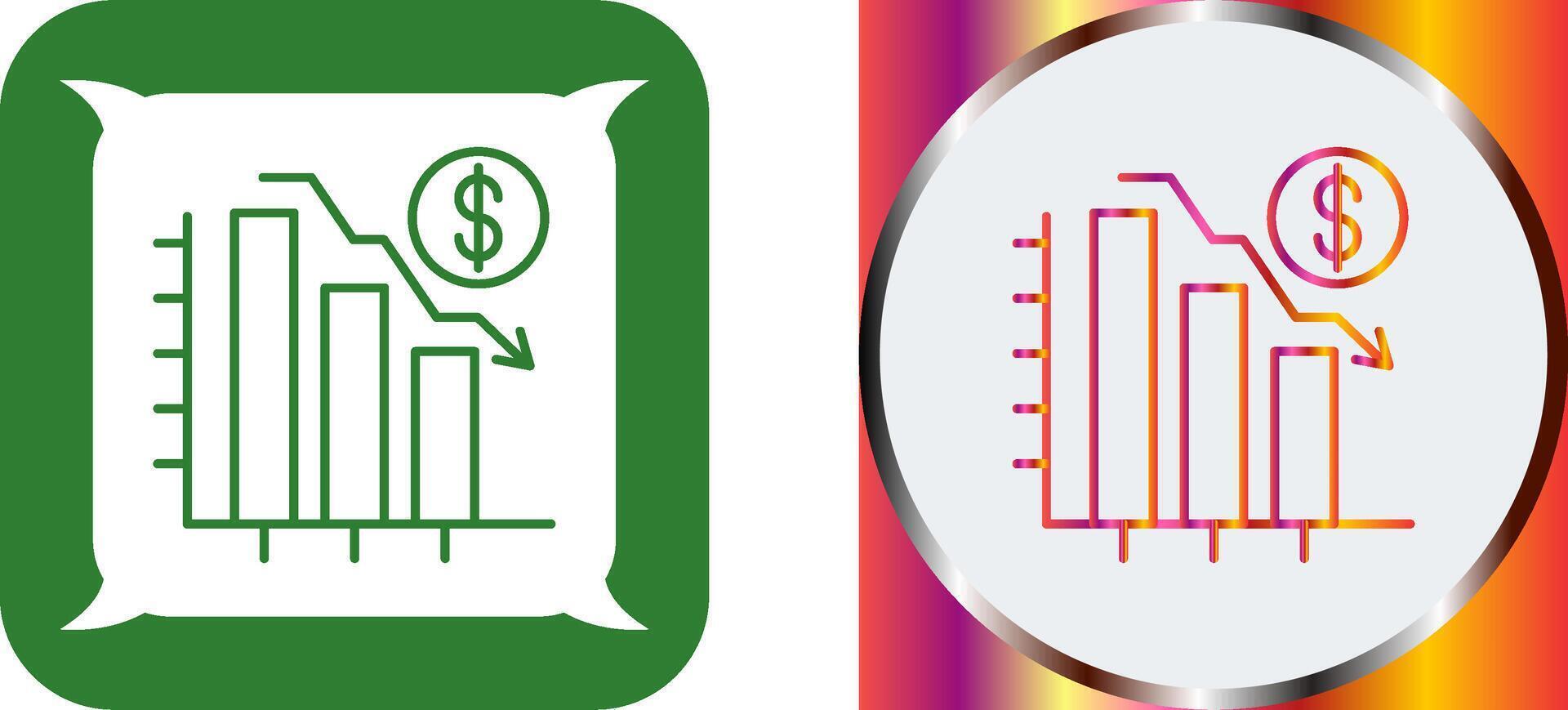 Chart Down Icon Design vector