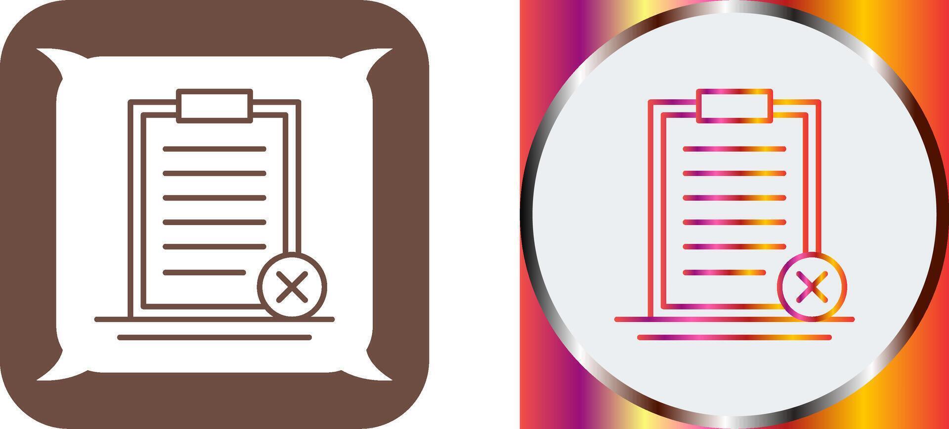 Rejected Icon Design vector