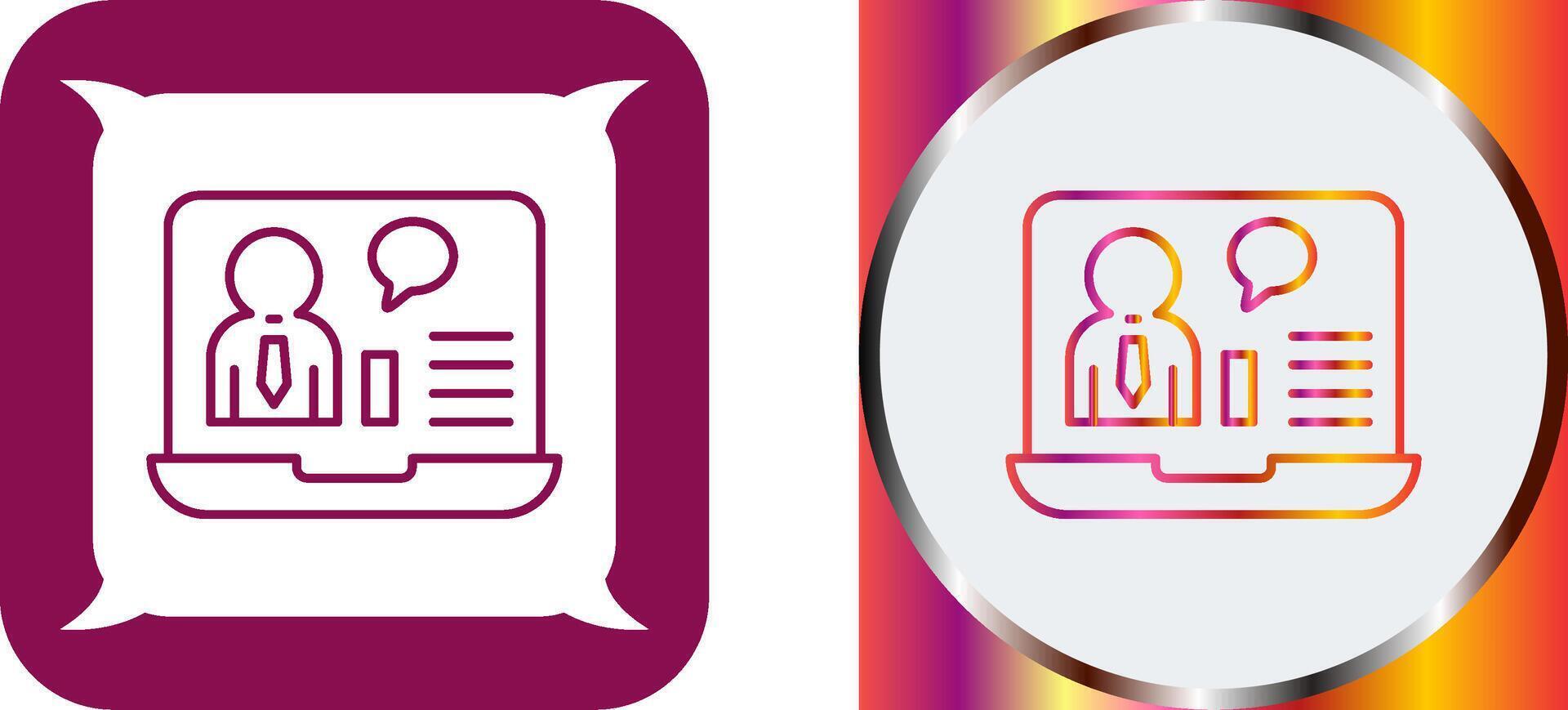 Online Job Interview Icon Design vector