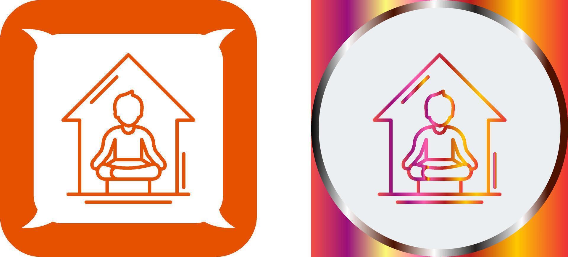 Yoga At home Icon Design vector