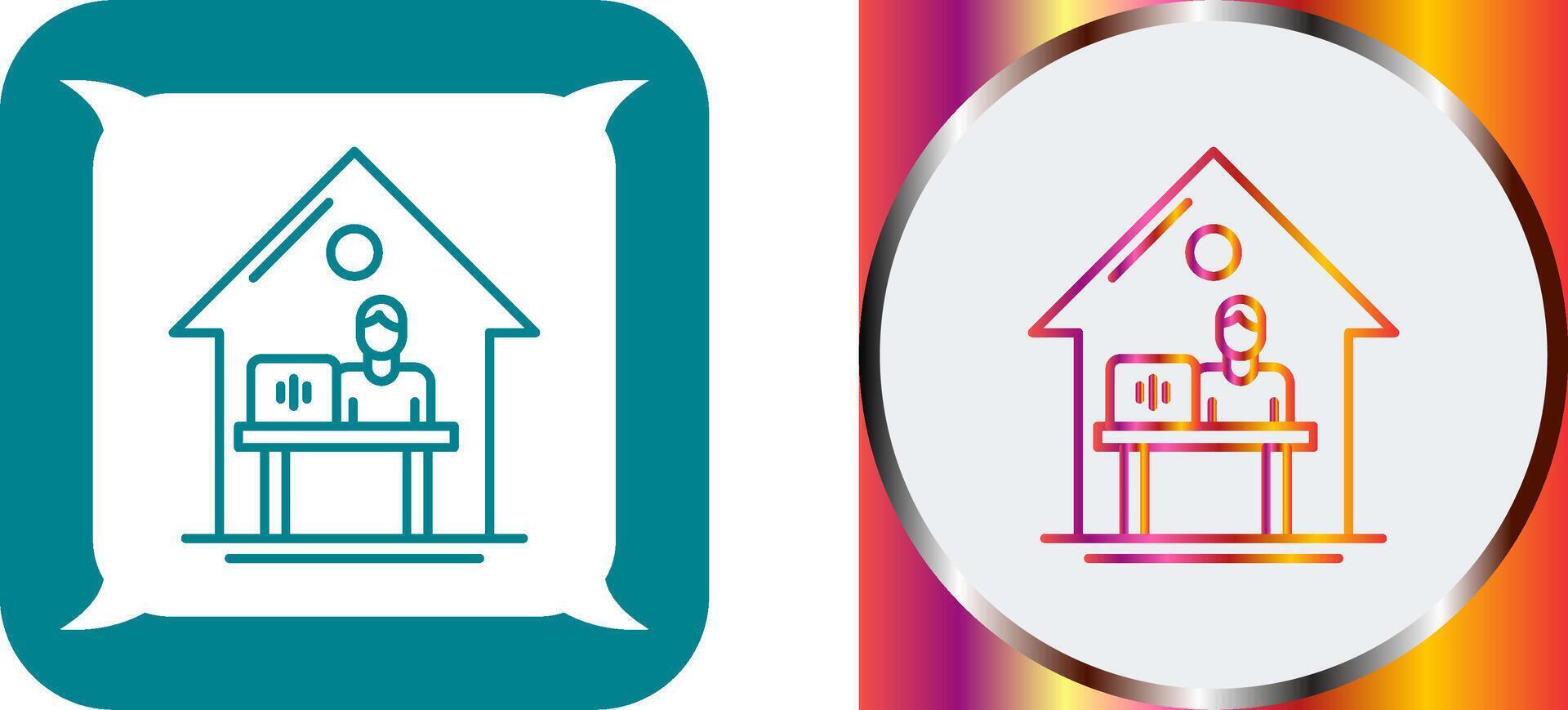 Work At Home Icon Design vector