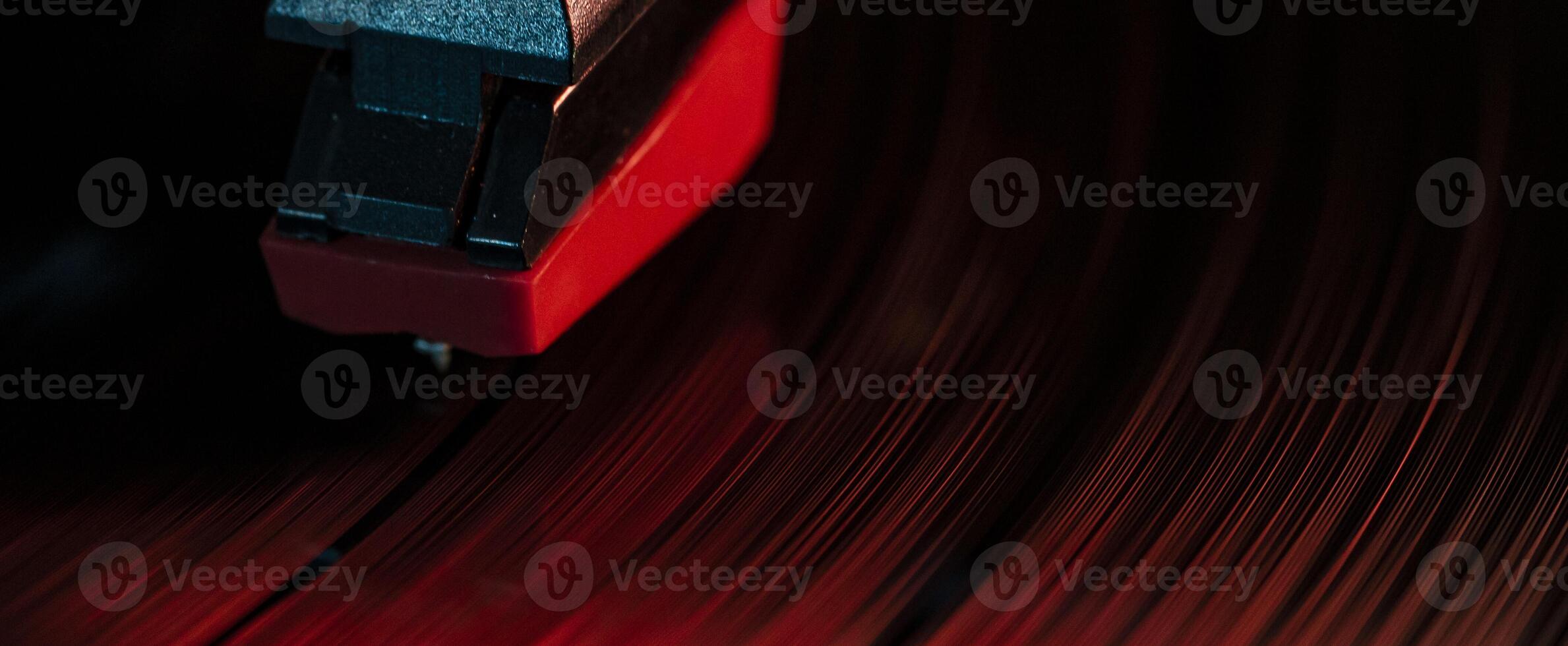 Macro Detail of needle on vinyl record 4 photo