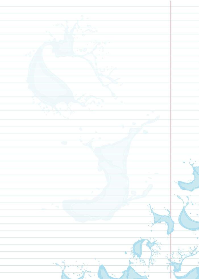 blank note paper with flat splashes and drops vector