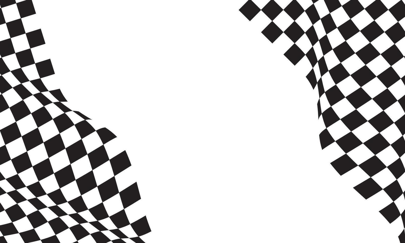 Checkered flag wave flying on white blank space design sport race championship business success background vector