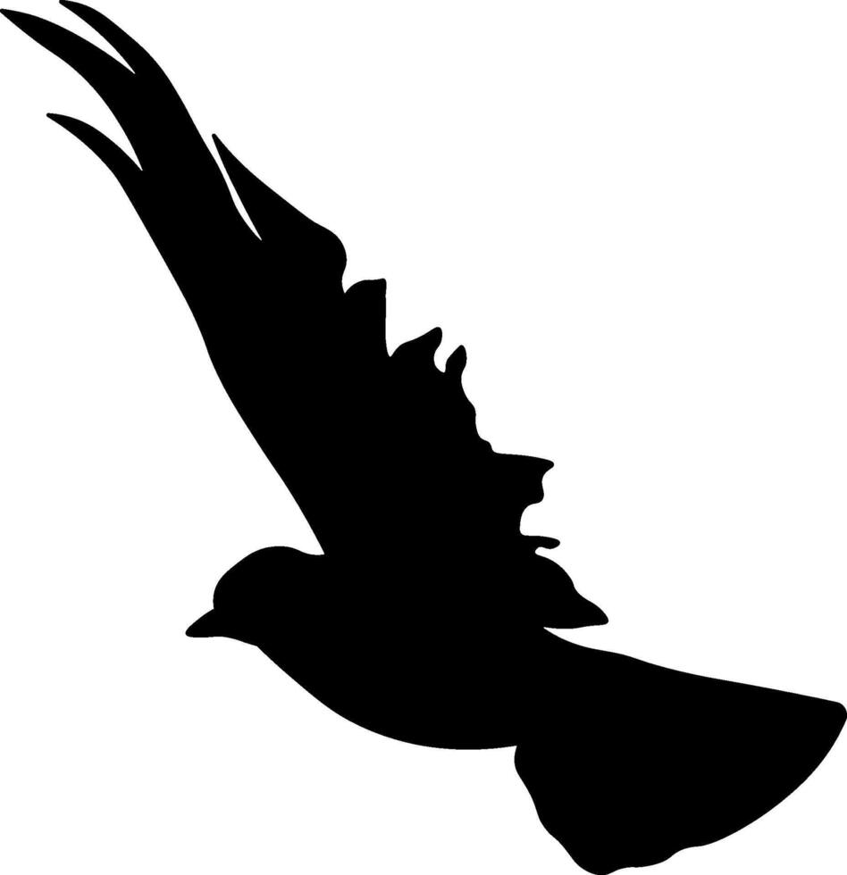 black silhouette of a bird without background vector