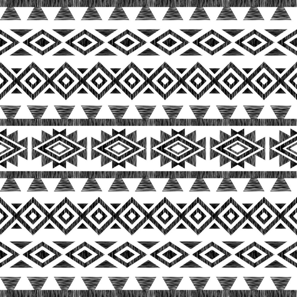 Seamless ethnic pattern. Handmade. Horizontal stripes. illustration vector