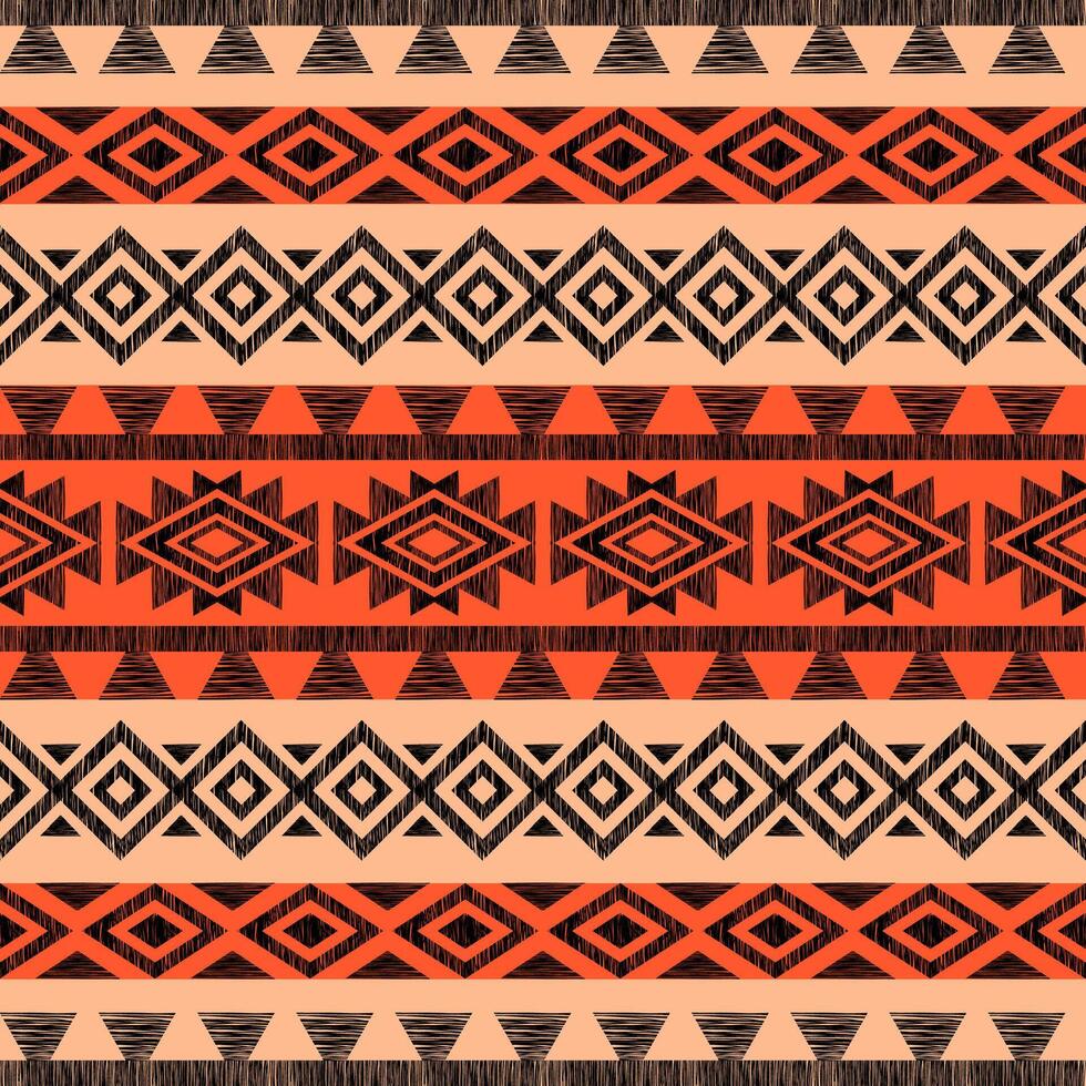 Seamless ethnic pattern. Handmade. Horizontal stripes. illustration vector