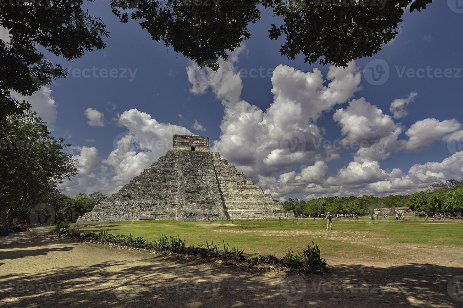 Pyramid of Chichen Itza Filtered by Vegetation photo