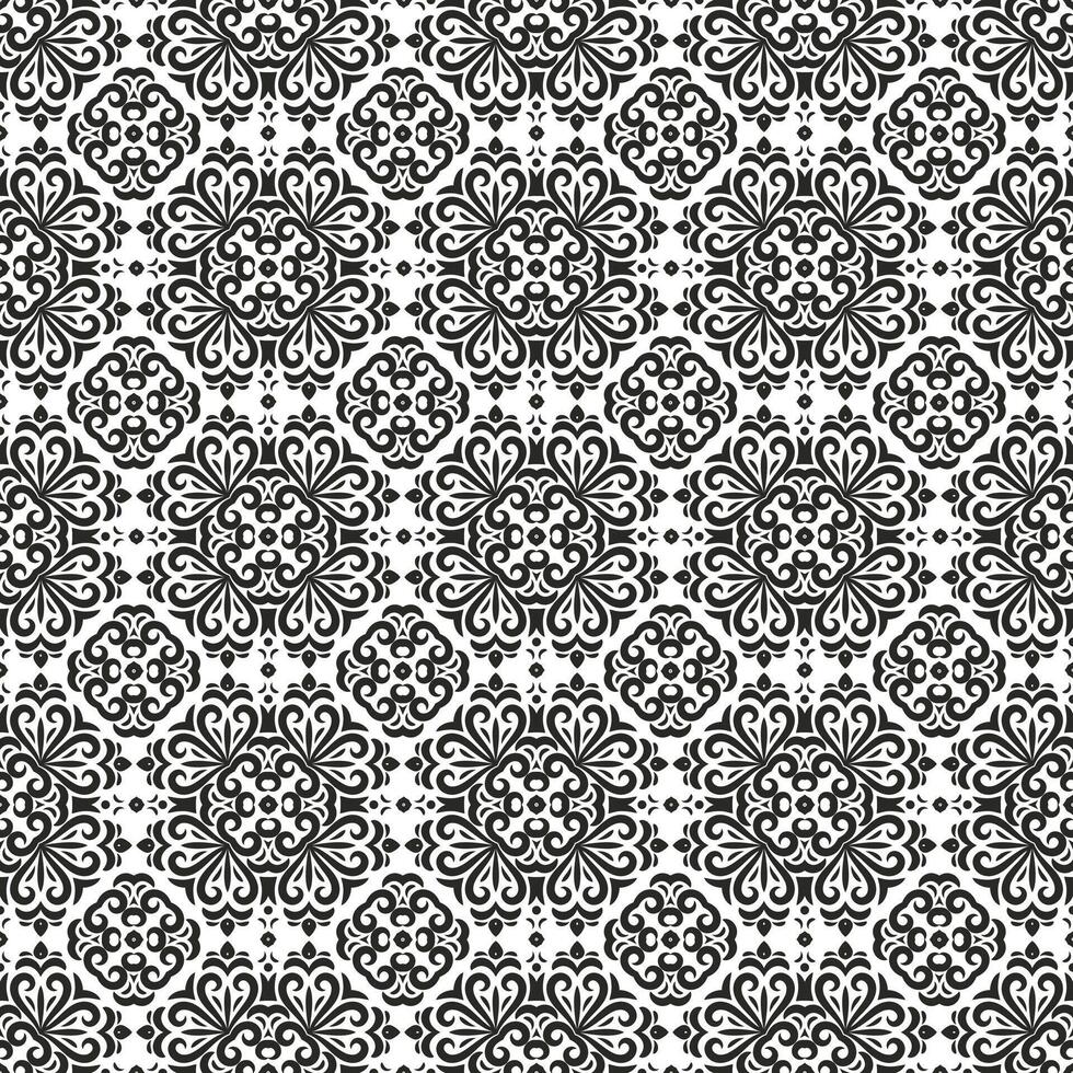 Pattern with mandala elements. Intersecting curved and straight bold stripes forming abstract ornament in Arabic style. Arabesque design for textile, decoration, wallpaper vector