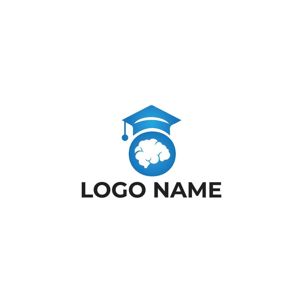 Smart idea logo design with Brain symbol vector