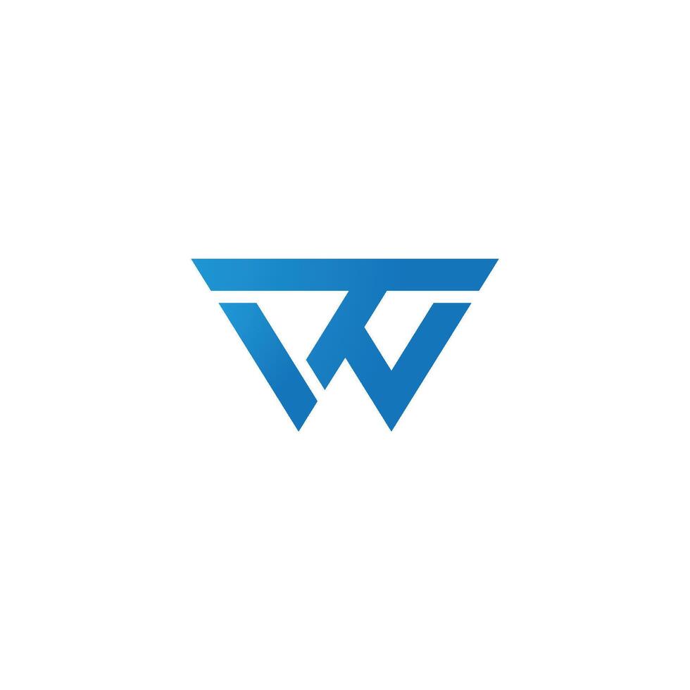 Initial letter TW typography logo design concept vector