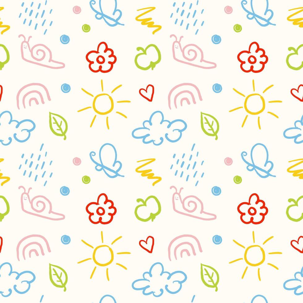 Cute Childish seamless pattern. Simple illustration vector