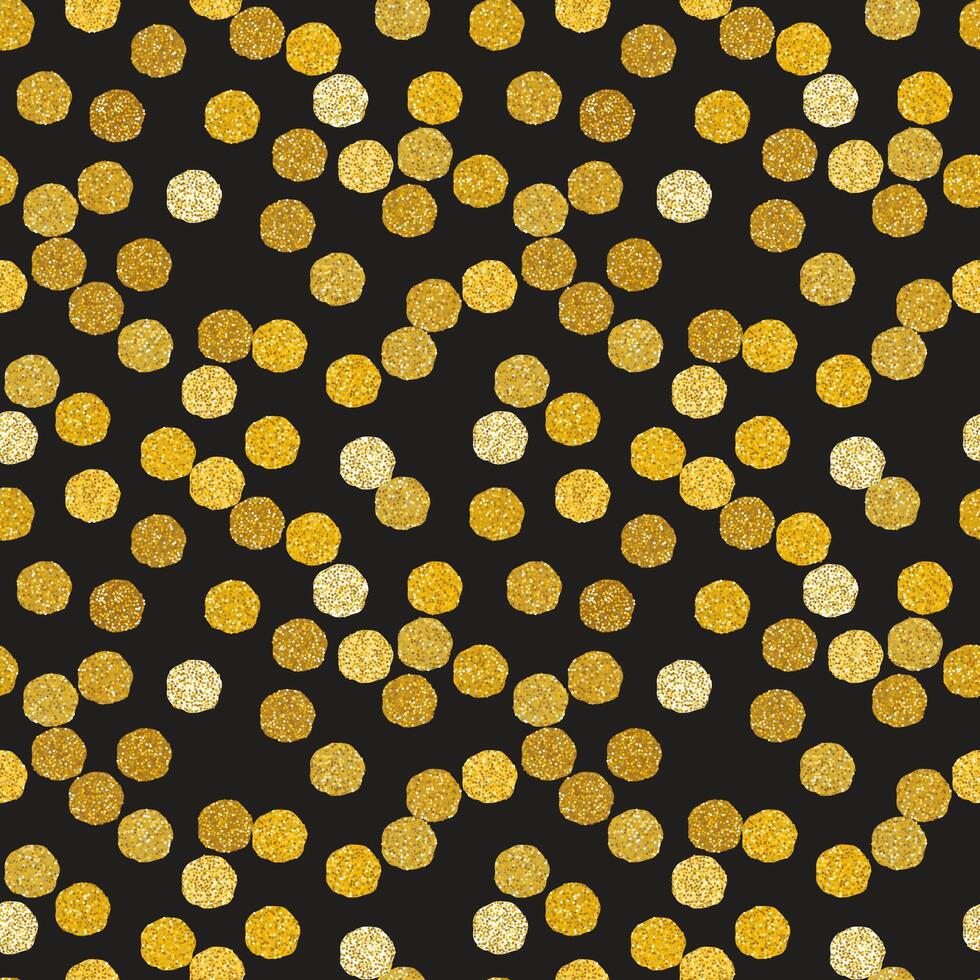 Seamless pattern in golden glitter spots. illustration in hand-drawn style vector