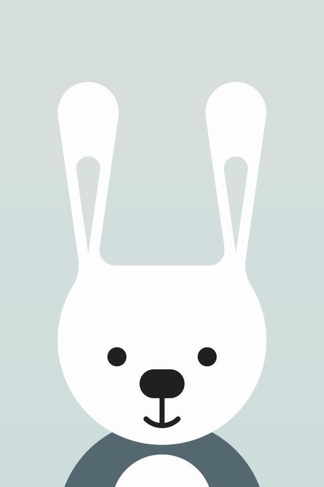 Flat animal nursery illustration background vector