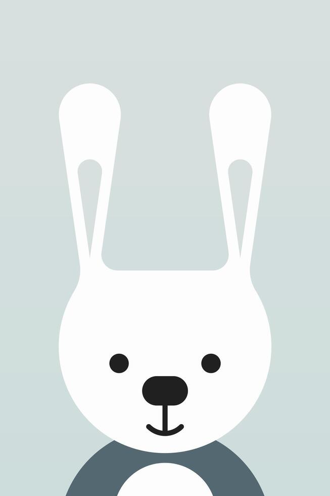 Flat animal nursery illustration background vector
