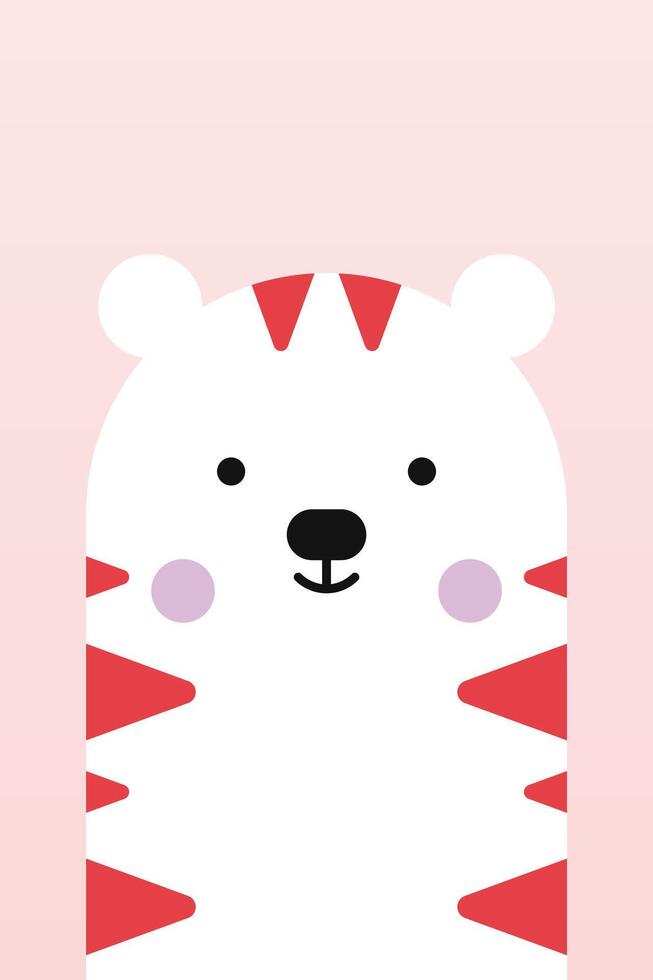 Flat animal nursery illustration background vector