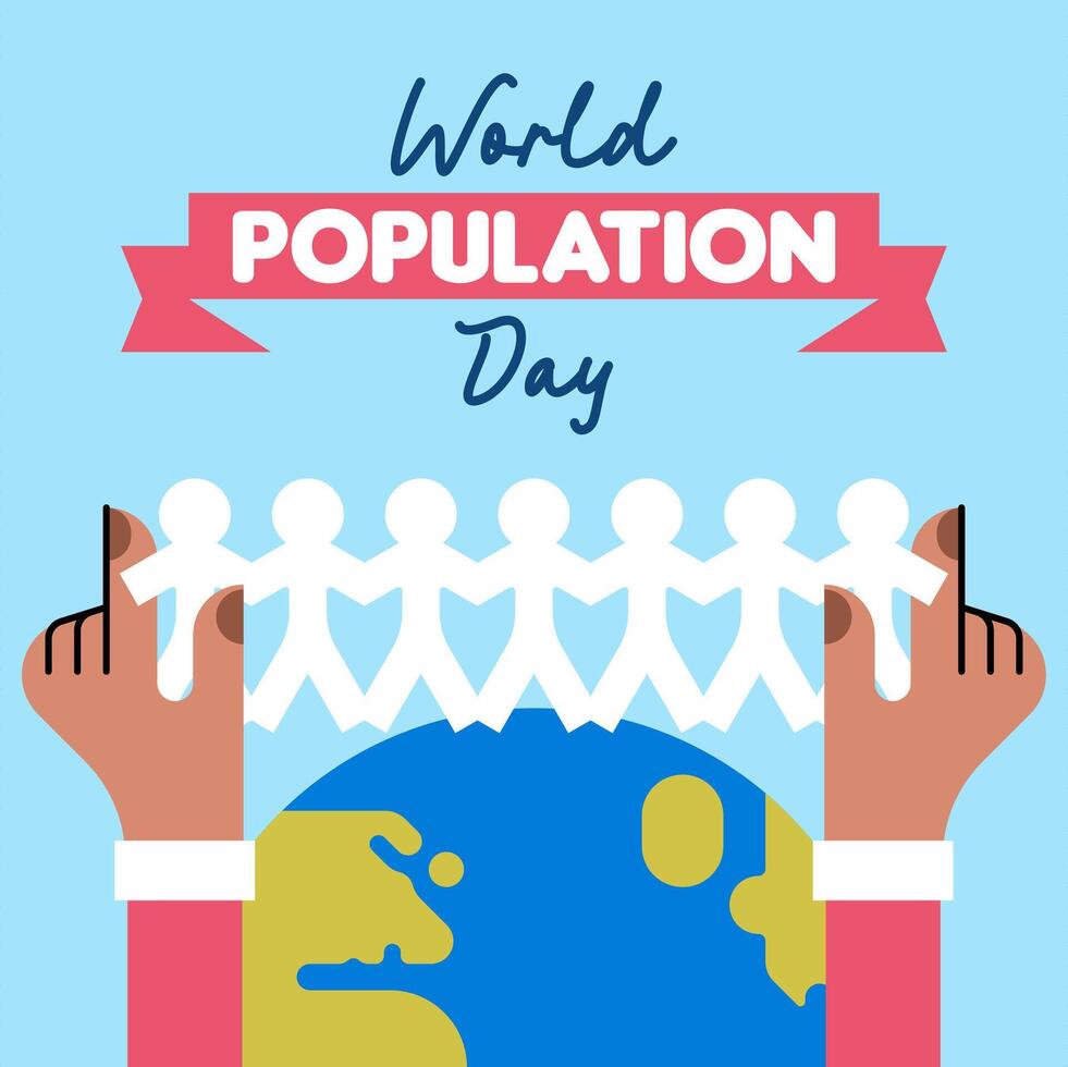 World population day illustration background vector
