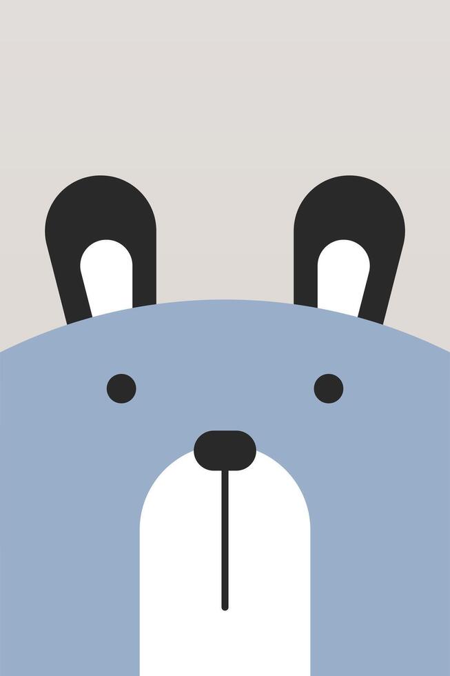 Flat animal nursery illustration background vector