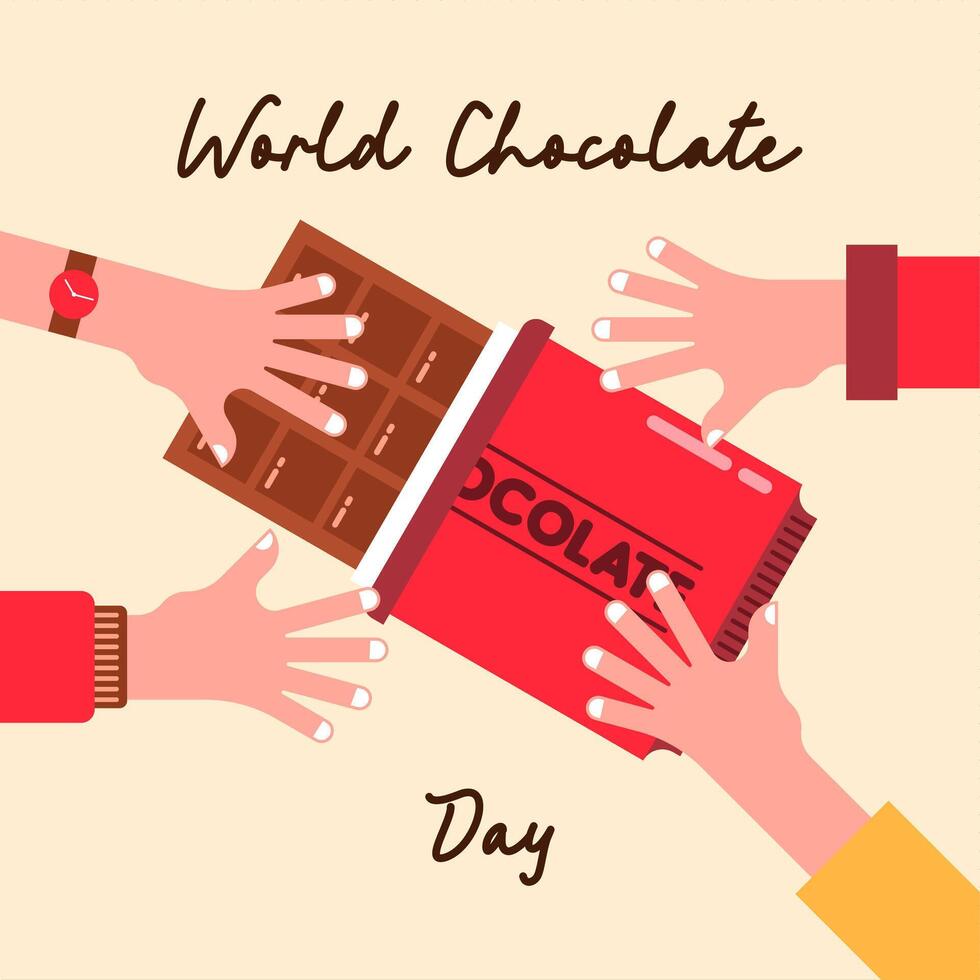 World chocolate day Illustration background vector