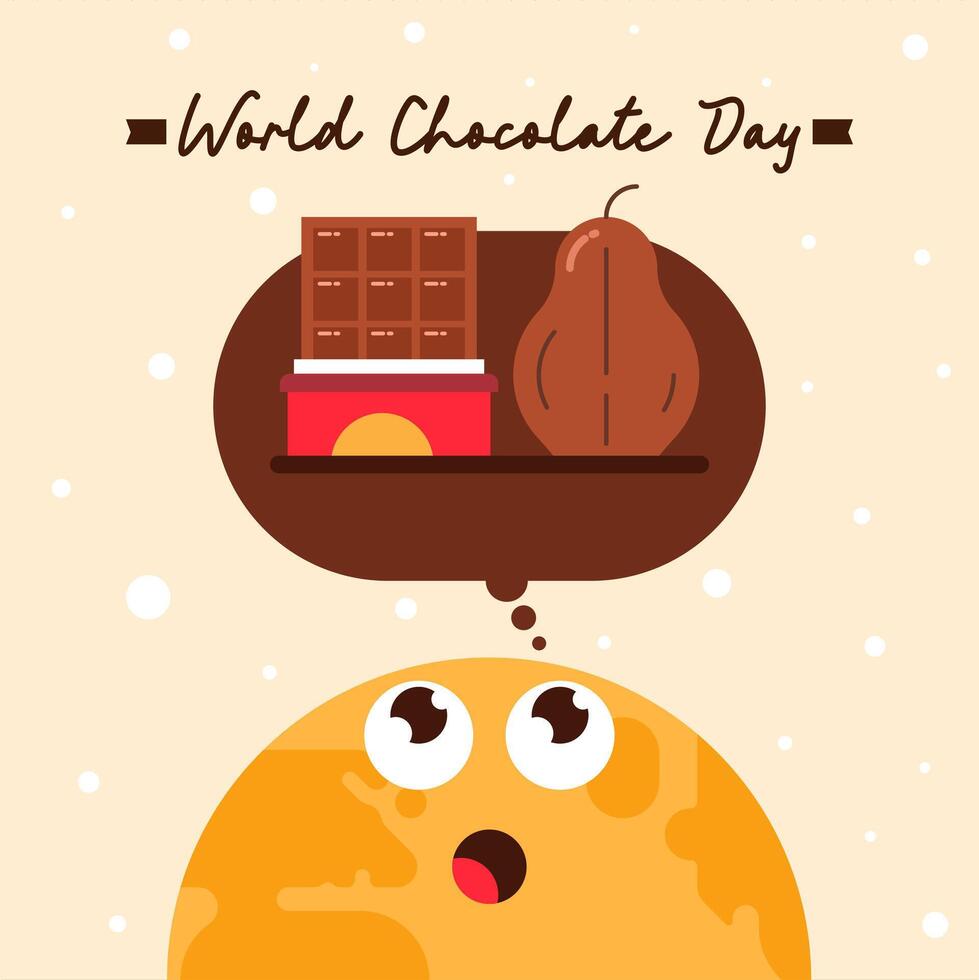 World chocolate day Illustration background vector