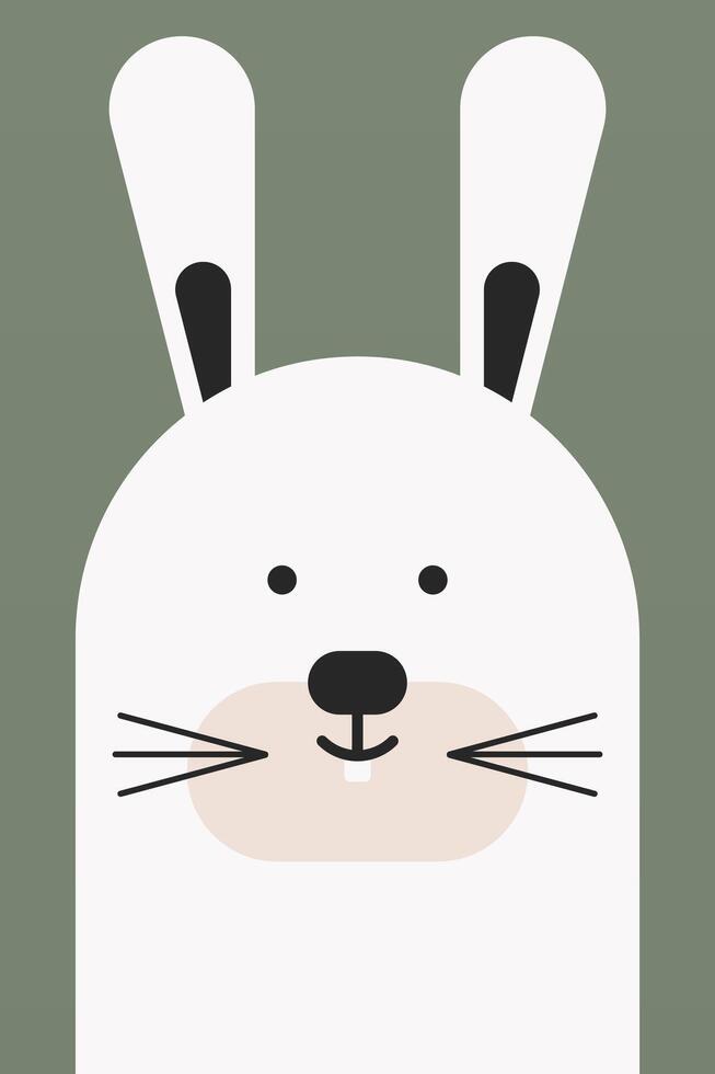 Flat animal nursery illustration background vector
