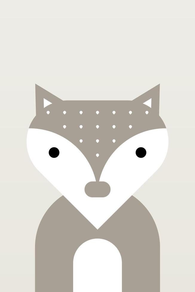 Flat animal nursery illustration background vector