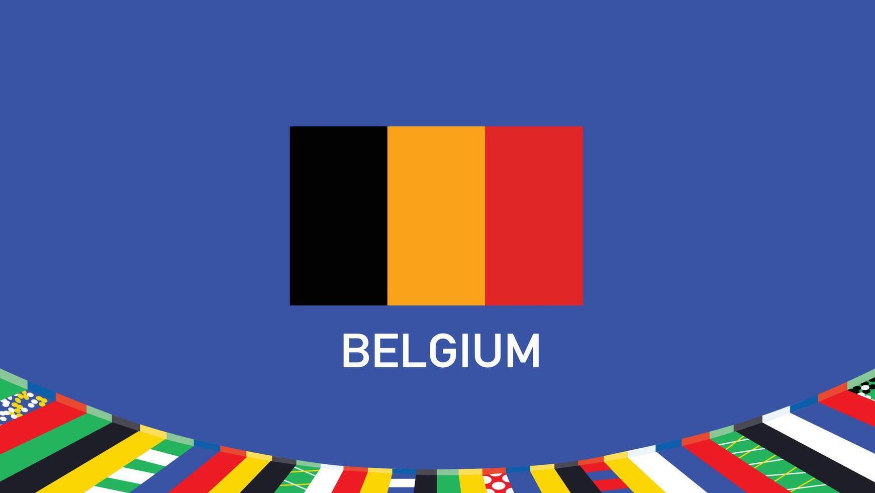 Belgium Flag Teams European Nations 2024 Symbol Abstract Countries European Germany Football Logo Design Illustration vector