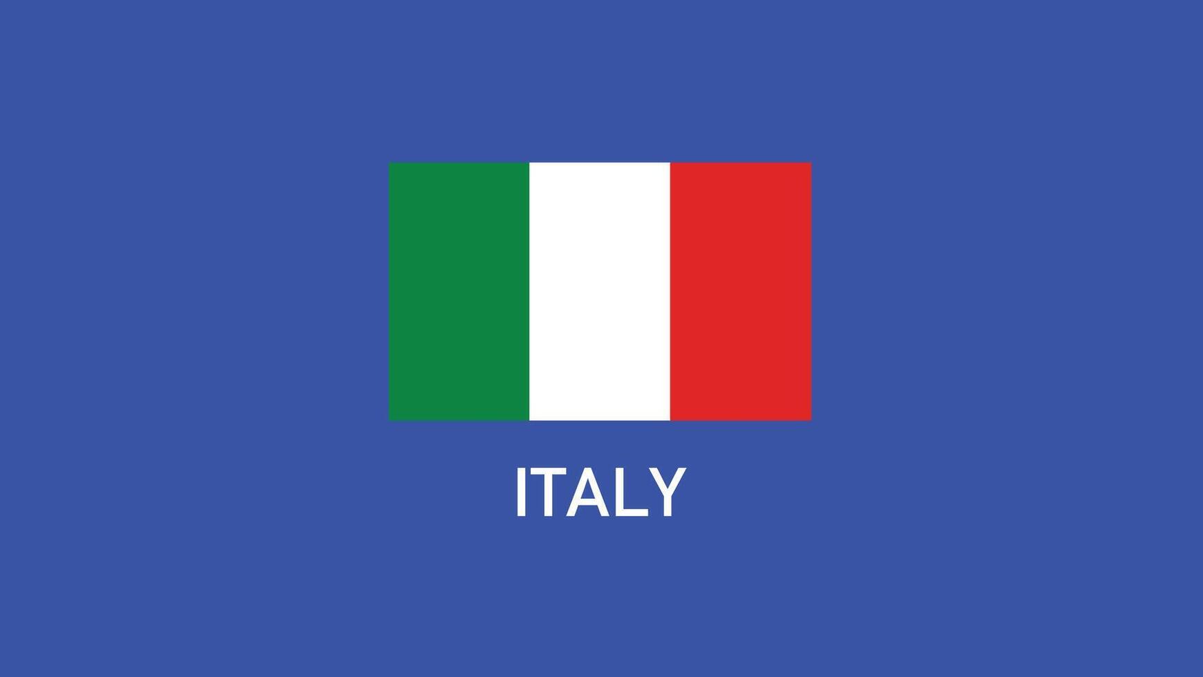 Italy Flag Teams European Nations 2024 Abstract Countries European Germany Football Symbol Logo Design Illustration vector