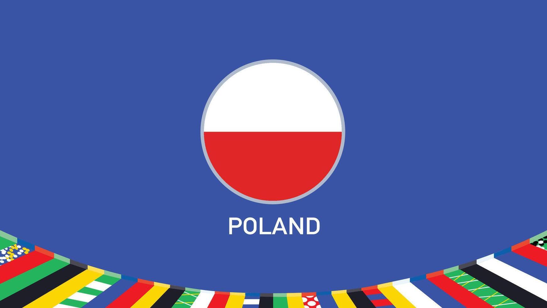 Polonia emblema bandera equipos europeo naciones 2024 resumen países europeo Alemania fútbol americano símbolo logo diseño ilustración vector