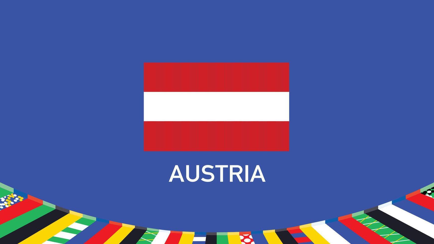 Austria bandera equipos europeo naciones 2024 símbolo resumen países europeo Alemania fútbol americano logo diseño ilustración vector