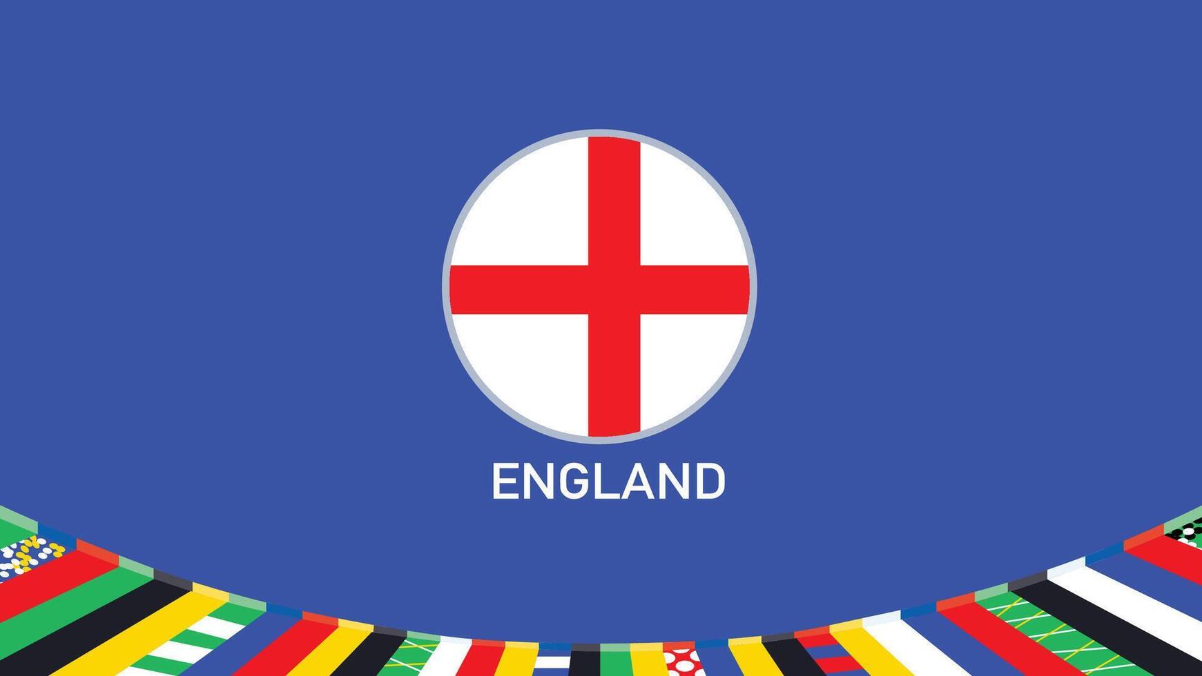 England Emblem Flag Teams European Nations 2024 Abstract Countries European Germany Football Symbol Logo Design Illustration vector